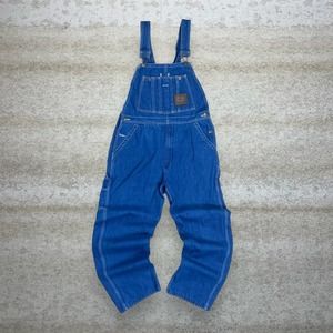 Vintage Work N Sport Carpenter Overalls Dark Wash Denim Baggy Fit Wide Leg 90s